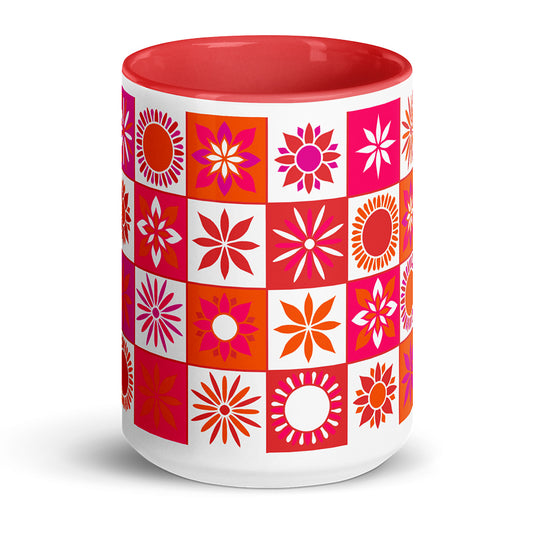 Red Checkerboard Chaos Mug 15oz